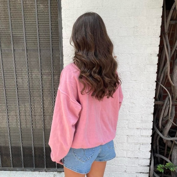 Vintage pastel pink genuine pigment brand oversized crewneck sweatshirt sz s - Picture 3 of 4